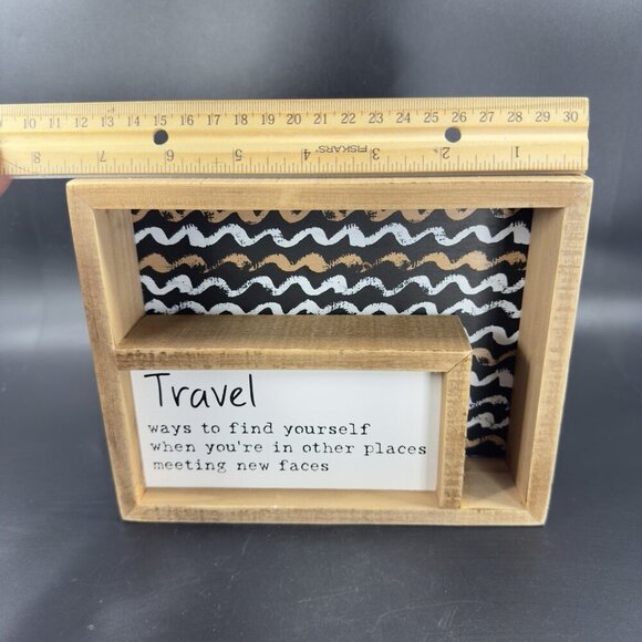 Primitives By Kathy Folk Art Sign Travel Find Yourself Wood Lancaster 2000 VTG - Picture 4 of 10